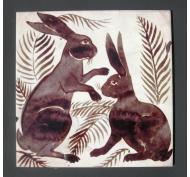 William De Morgan Arts and Crafts Rabbit FireplaceTiles