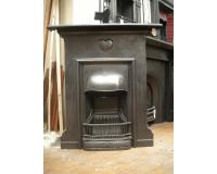 Antique Arts & Crafts Reclaimed Old Cast Iron Combination Fireplace