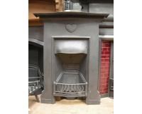 Antique Arts & Crafts / Art Nouveau Old Reclaimed Cast Iron Combination Fireplace