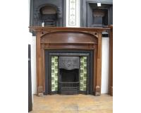 Antique Arts & Craft / Art Nouveau Reclaimed Old Oak Fireplace surround Mantel 