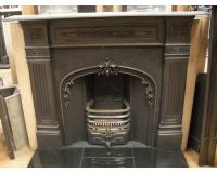 Old Antique Aesthetic Movement Reclaimed Original Cast Iron Fireplace Surround Mantel