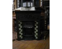 Antique Original Old Victorian Reclaimed Tiled Cast Iron Combination Fireplace