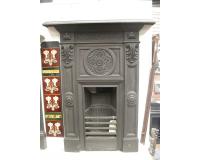 Antique Aesthetic Movement Reclaimed Old Cast Iron Combination Fireplace