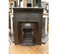 Antique Edwardian Reclaimed Original Old Tiled Cast iron Combination Fireplace