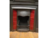 Original Reclaimed Antique Edwardian Tiled cast Iron Fireplace Insert