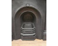 Antique Reclaimed Victorian Cast Iron Arched Fireplace Insert