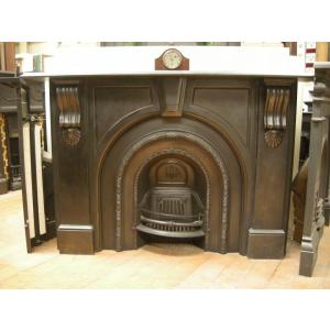 Antique Victorian Old Original Reclaimed Arched Slate Fireplace Surround mantel