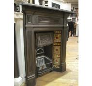 Reclaimed Antique Victorian Old Tiled Cast Iron Combination Fireplace