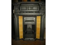 Antique Original Reclaimed Victorian Tiled cast iron Combination Fireplace