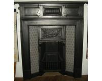 Antique Edwardian Tiled Combination Fireplace