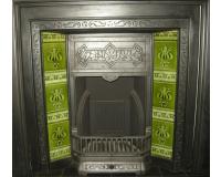 Antique Art Nouveau Tiled Fireplace Insert