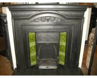 Antique Art Nouveau Cast Iron Fireplace Surround