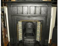 Reclaimed Antique Arts and Crafts Cast Iron Fireplace Surround Mantel