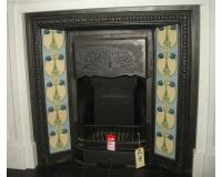 Old Antique Victorian Reclaimed Original Tiled cast iron Fireplace Insert