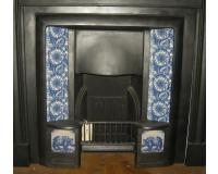 Edwardian Cast Iron Tiled Hob Grate Fireplace Insert