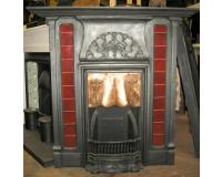 Antique Art Nouveau Cast Iron Combination Fireplace