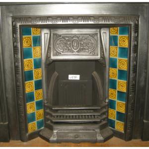 Arts & Crafts Tiled Cast Iron Fireplace Insert