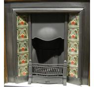 Original Tiled Victorian Cast Iron Fireplace Insert