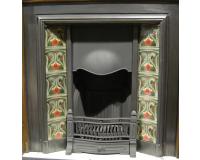 Edwardian Original Tiled Cast Iron Fireplace Insert