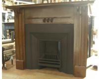 Antique Oak Aets And Crafts Fireplace Surround Mantel