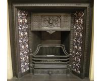 Original Tiled Victorian Cast Iron Fireplace Insert