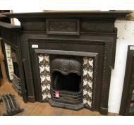 Arts and Crafts Tiled Cast Iron Fireplace insert