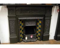 Antique Victorian Cast Iron Fireplace Surround Mantel