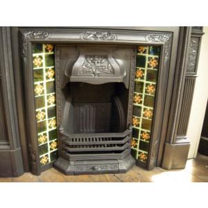 Arts Crafts Tiled Cast Iron Fireplace Insert