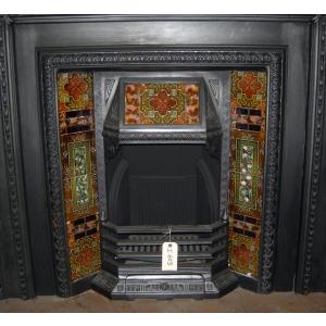 Victorian Tiled Cast Iron Fireplace Insert