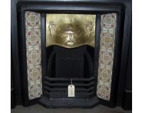 Edwardian Original Tiled Cast Iron Fireplace Insert