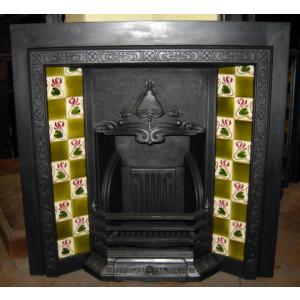 Original Tiled Cast Iron Fireplace Insert