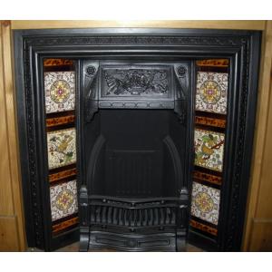 Victorian Tiled Cast Iron Fireplace Insert