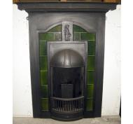 Arts & Crafts Tiled Cast Iron Combination Fireplace