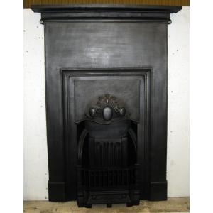 Art Nouveau Edwardian Cast Iron Combination Fireplace