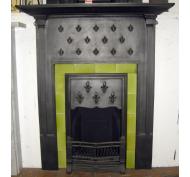 Original Tiled Edwardian Cast Iron Combination Fireplace