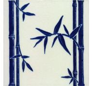 Japanesque Blue & White Bamboo Fireplace Tiles