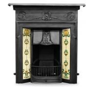 Morris Art Nouveau Tiled Cast Iron Combination Fireplace