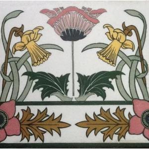 Arts and Crafts Daffodil Fireplace Tiles