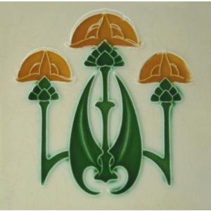 Art Nouveau Gothic Fireplace Tiles