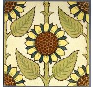 Arts and Crafts Daffodil Fireplace Tiles