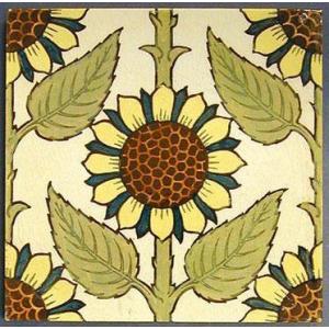 Arts & Crafts Sunflower Fireplace Tiles