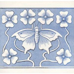 Arts & Crafts Butterfly & Clover Fireplace Tiles