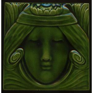 Art Nouveau Lady 2 Fireplace Tiles