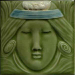 Art Nouveau Lady 3 Fireplace Tiles