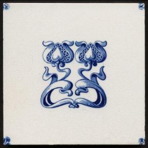 Art Nouveau Delft Style Fireplace Tiles