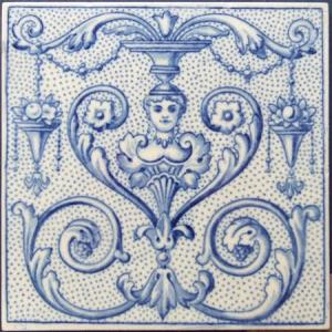 Victorian Style Blue & White Fireplace Tiles