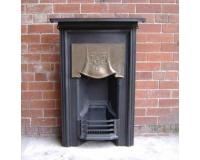 Antique Art Nouveau Cast Iron Combination Fireplace