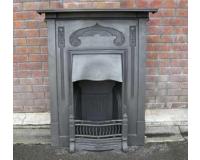 Antique Arts & Crafts Cast Iron Combination Fireplace