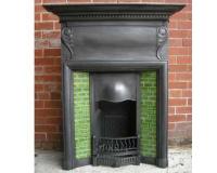 Antique Art Nouveau Tiled Fireplace Combination