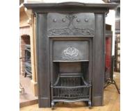 Antique Art Nouveau Cast Iron Fireplace